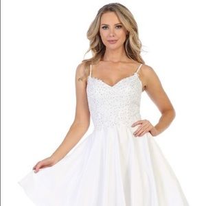 Off White Short Dress